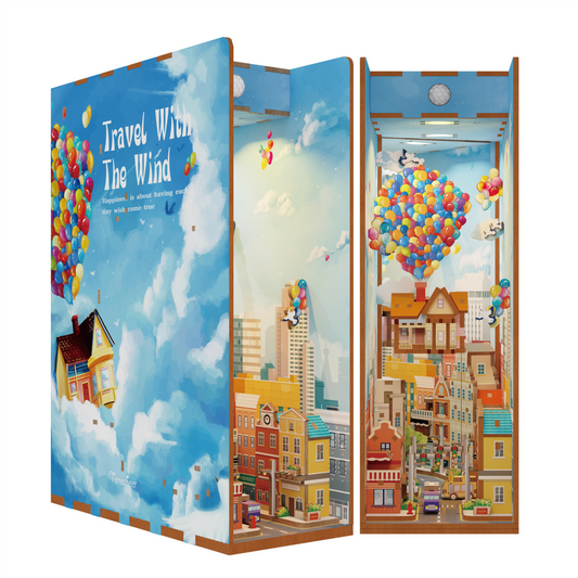 DIY book nook travel with the wind bookend, 24,5 cm
