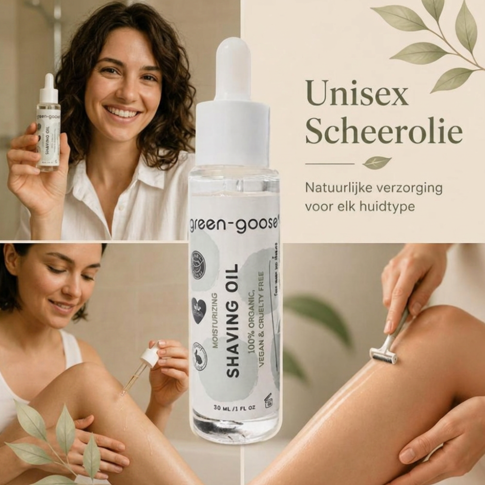 Scheerset van bamboe met scheerolie, aluin stick en wasdoekje