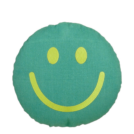 Sierkussen smiley groen rond, Ø45 cm