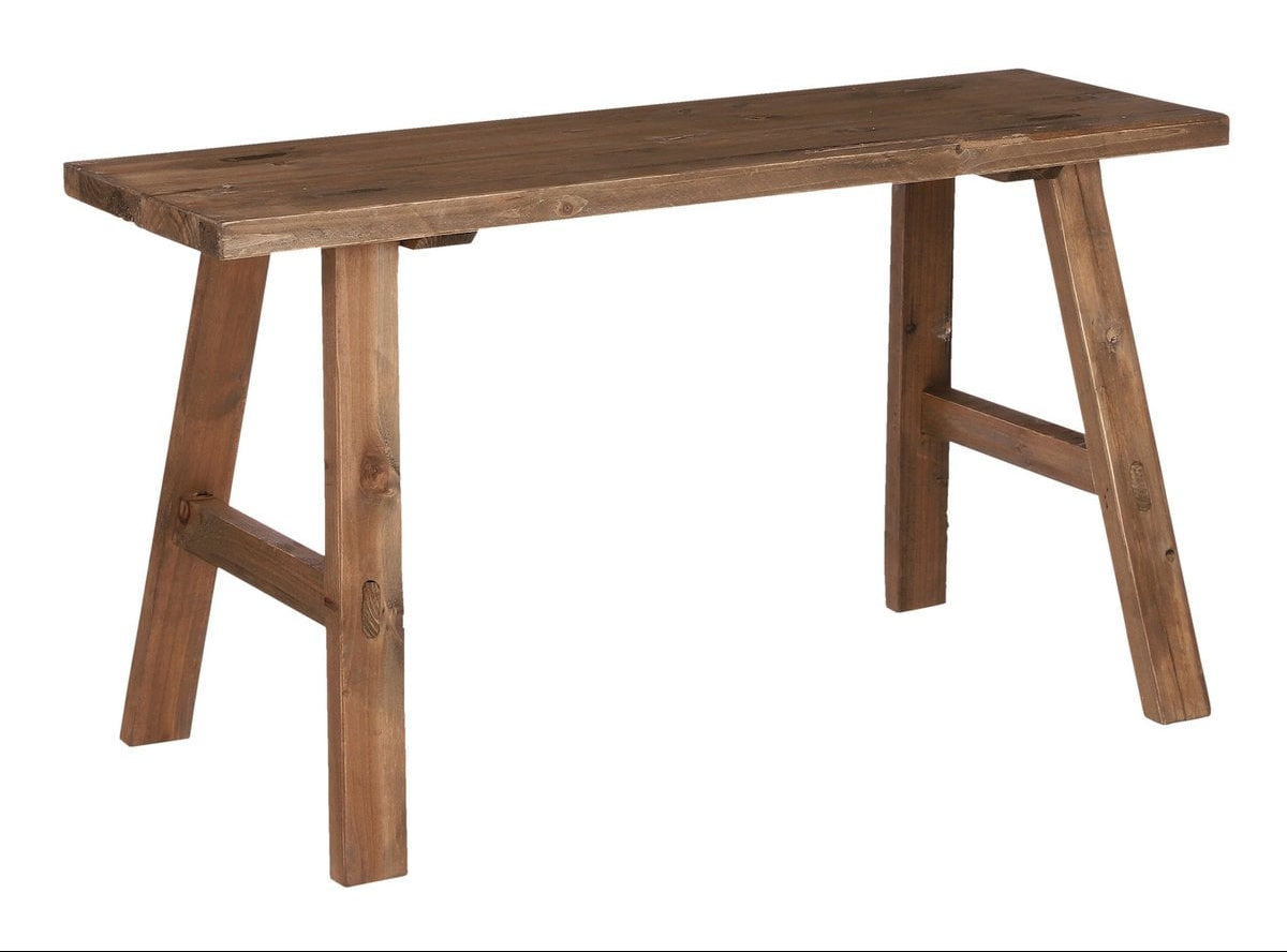 Bold houten bankje van gerecycled hout, 80 x 37 x 44 cm