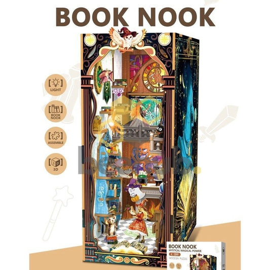 3D houten book nook Mystical Magical Power, 18,6 x 10 x 25,2 cm