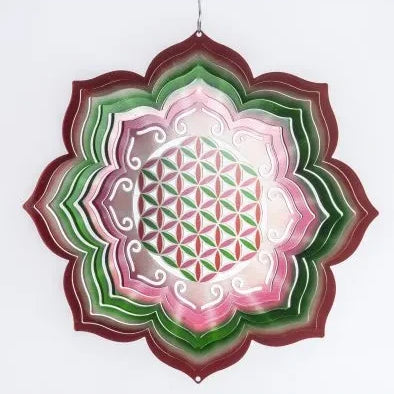 Flower of Life windspinner van RVS, Ø 30 cm