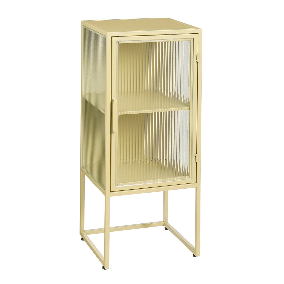 Clifton opbergkast beige, geribbeld glas, 90 cm