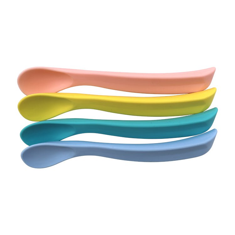 Gebogen siliconen babylepels, 4 stuks