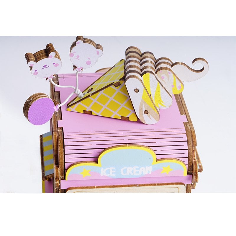 Houten muziekdoos bouwpakket moving flavor 163 stukjes, 14 × 9 × 16 cm