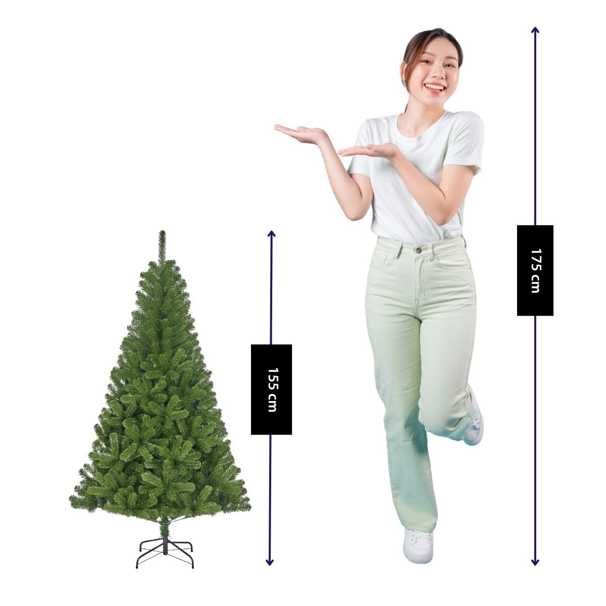 Charlton kunstkerstboom, 155 cm, Ø 91 cm