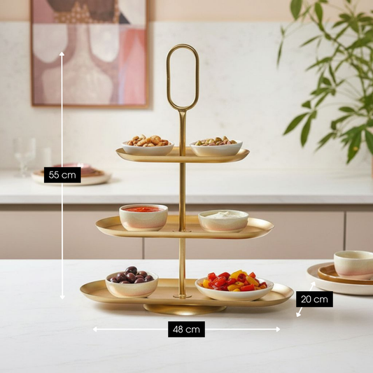Mica Decorations Rama Etagère – 3-laags Metaal (48 x 20 x 55 cm)