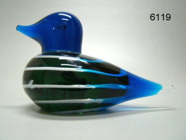 Eend glasdecoratie, 15 cm