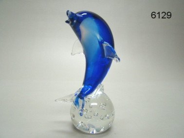 Dolfijn glasdecoratie, 18 cm