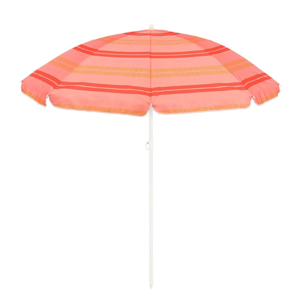 Lichtroze gestreepte strandparasol Ø160 cm