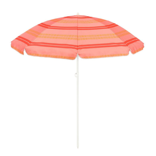 Lichtroze gestreepte strandparasol Ø160 cm