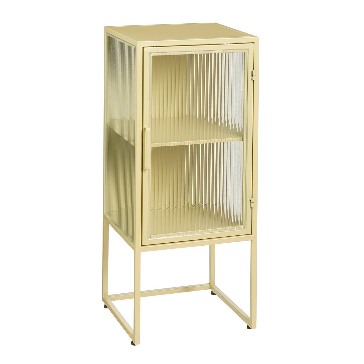 Clifton opbergkast beige, geribbeld glas, 90 cm