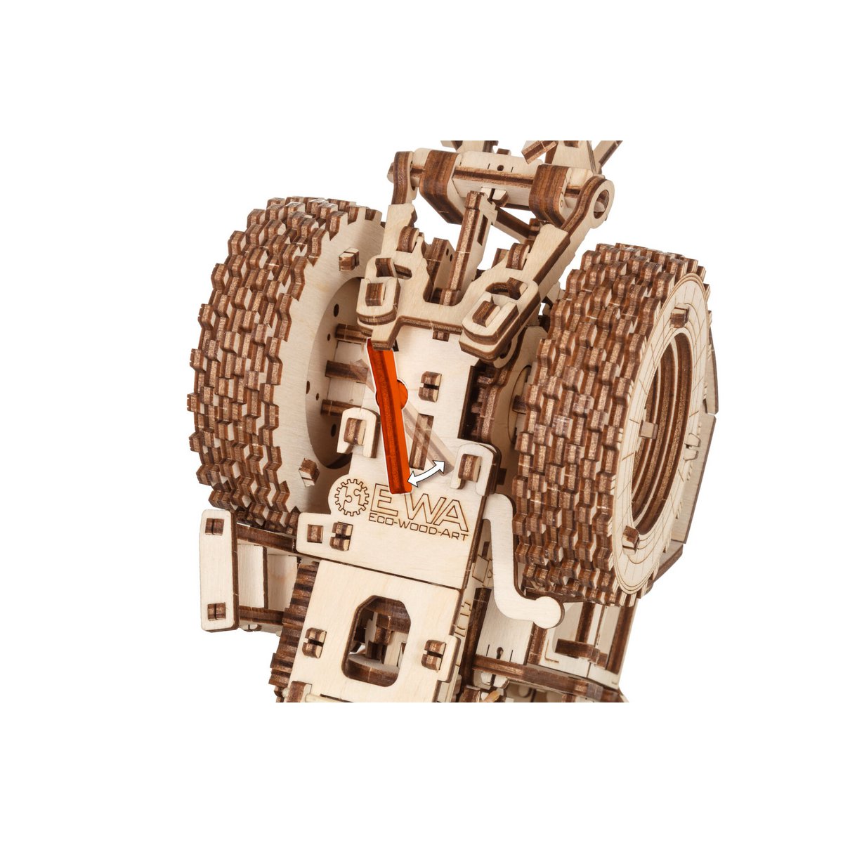 3D Mechanische Houten Puzzel Tractor Belarus 82.3 met Ploeg – 325 Stukjes