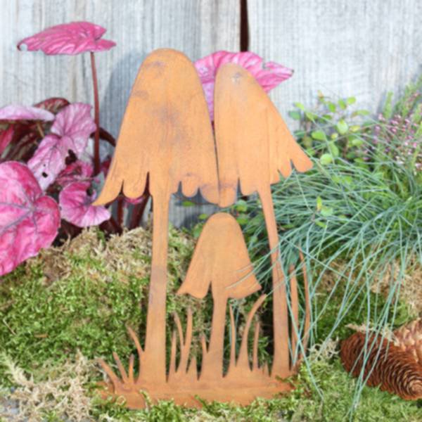 Roestmetalen paddenstoelen, 2 varianten