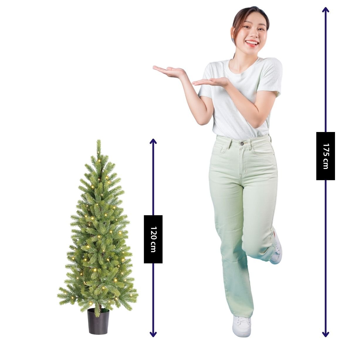 Nagoya kunstkerstboom met verlichting, 120 cm, Ø 60 cm
