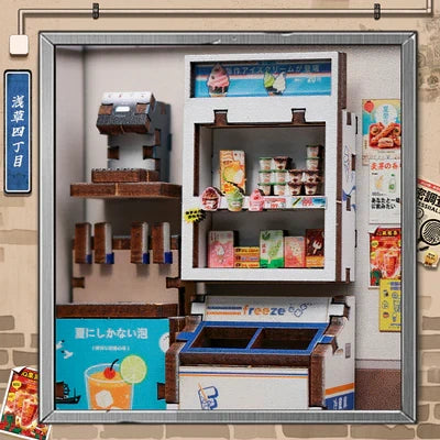 Beika-cho Convenience Store miniatuurhuisje, 15,5 × 13,7 × 22 cm