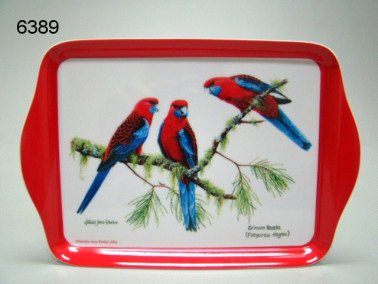 Crimson Rosella dienblad, 21 x 14,2 cm