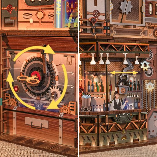 3D houten bouwpakket punk bar bureau organizer 15 × 14 × 25 cm – 161 stukjes