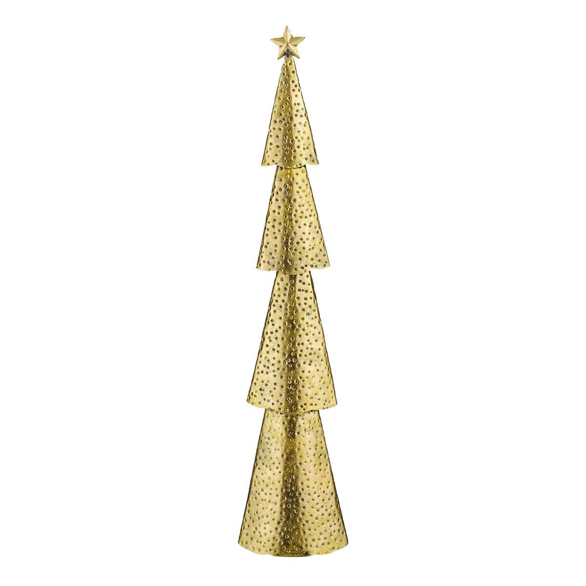 Metalen kerstboom met ster goud, 68 cm