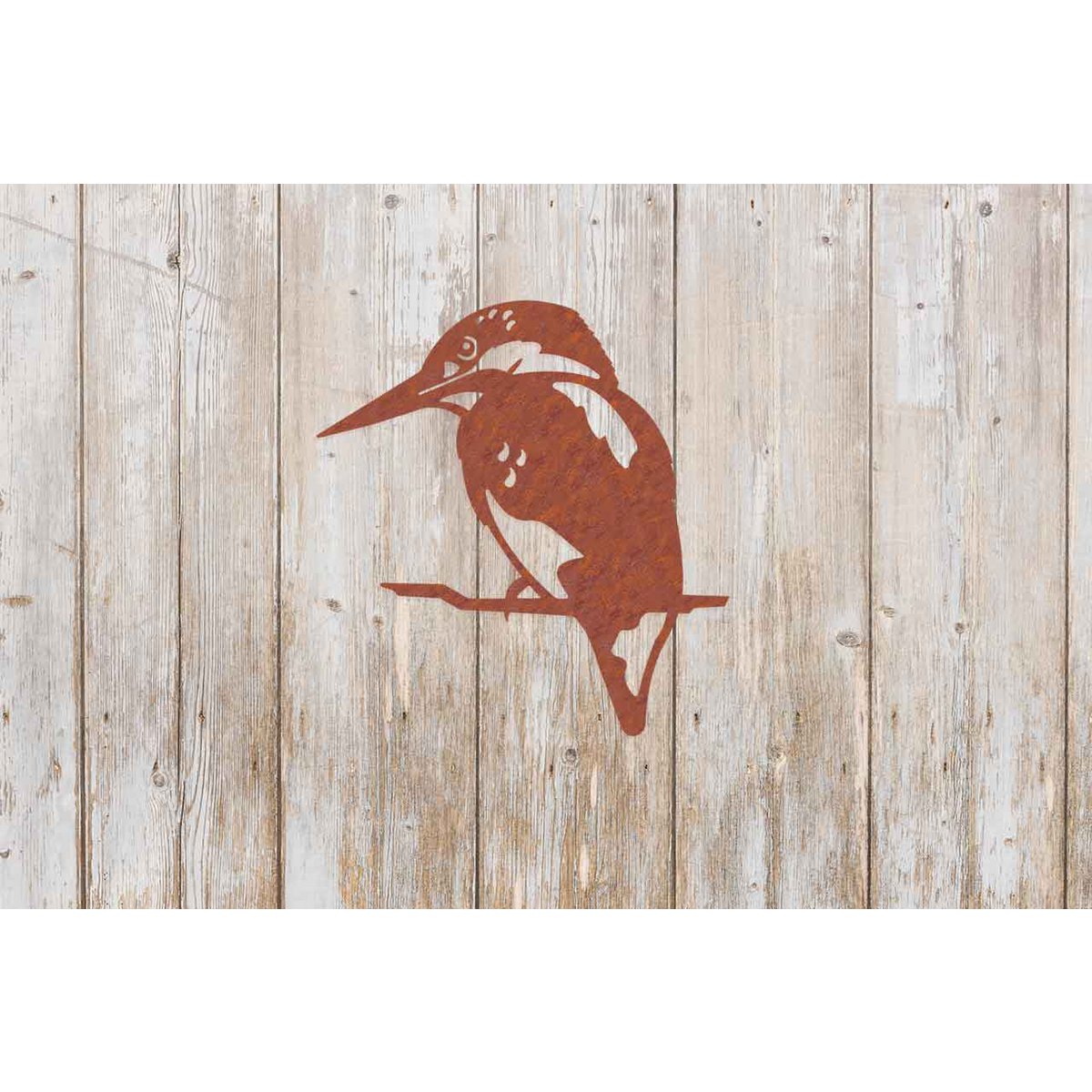 Art Bizniz metalen wanddecoratie ijsvogel roeststaal