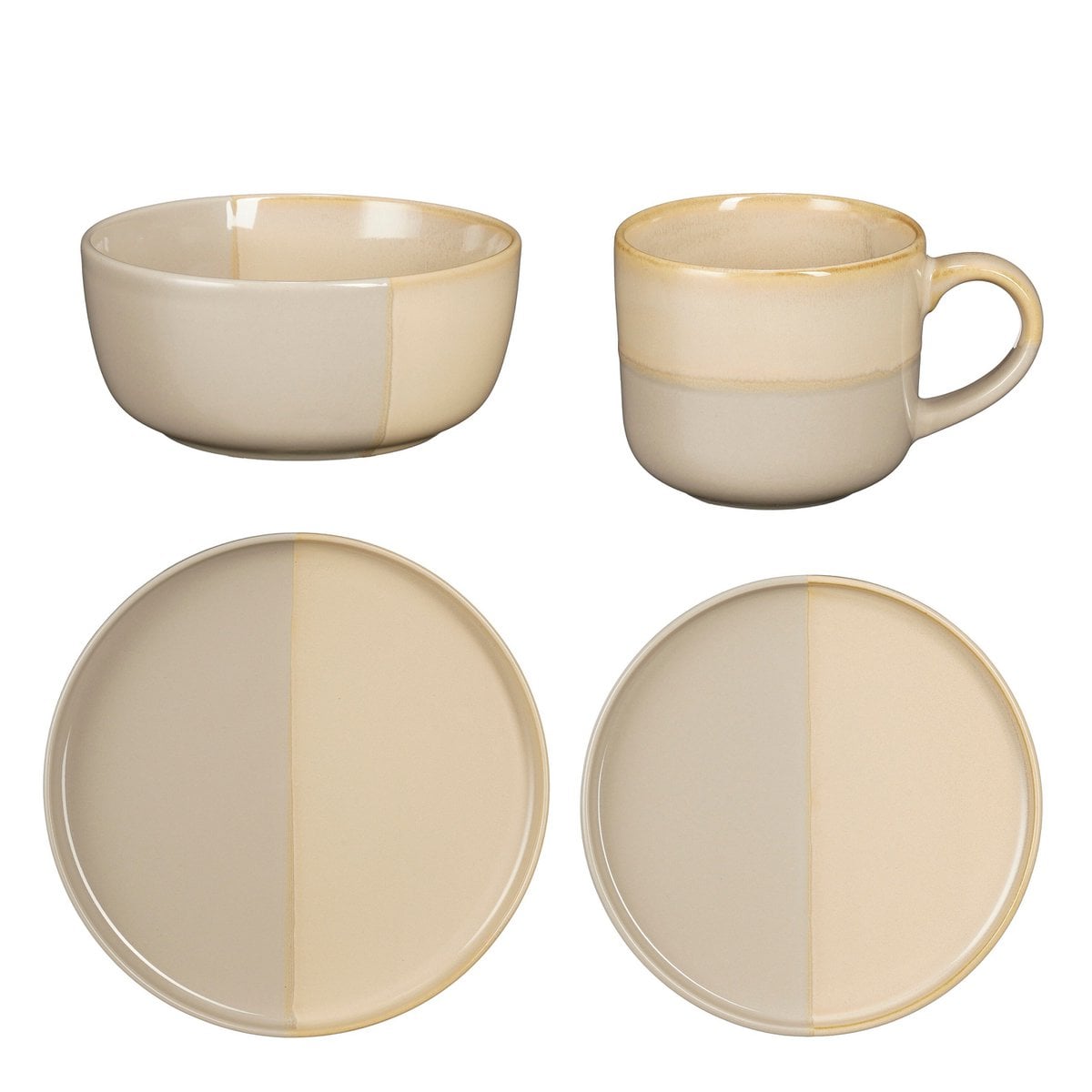 Mica Decorations Ozzu Serviesset – 16-delig Steengoed Grijs (4 personen)