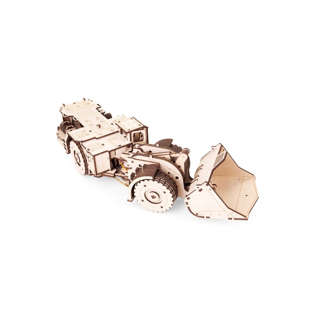 DIY houten mechanische puzzel Load-Haul-Dump Unit MOAZ 4075, 49 x 11 x 13 cm