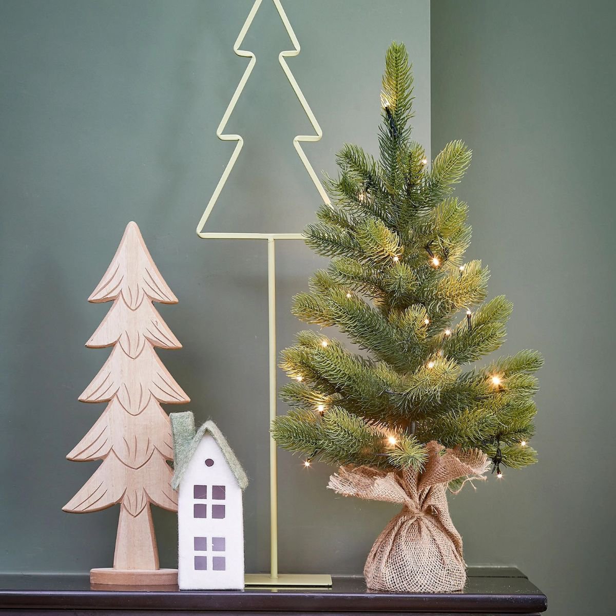 Nagoya kunstkerstboom met verlichting, 60 cm, Ø 44 cm