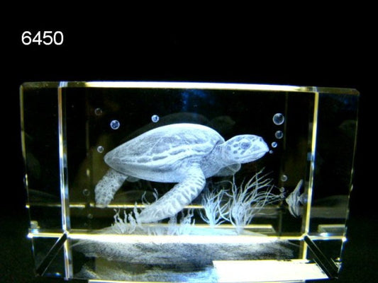 Zeeschildpad glasblokje