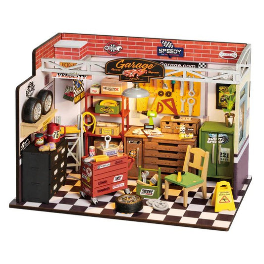 DIY house garage workshop met led verlichting, 17 cm