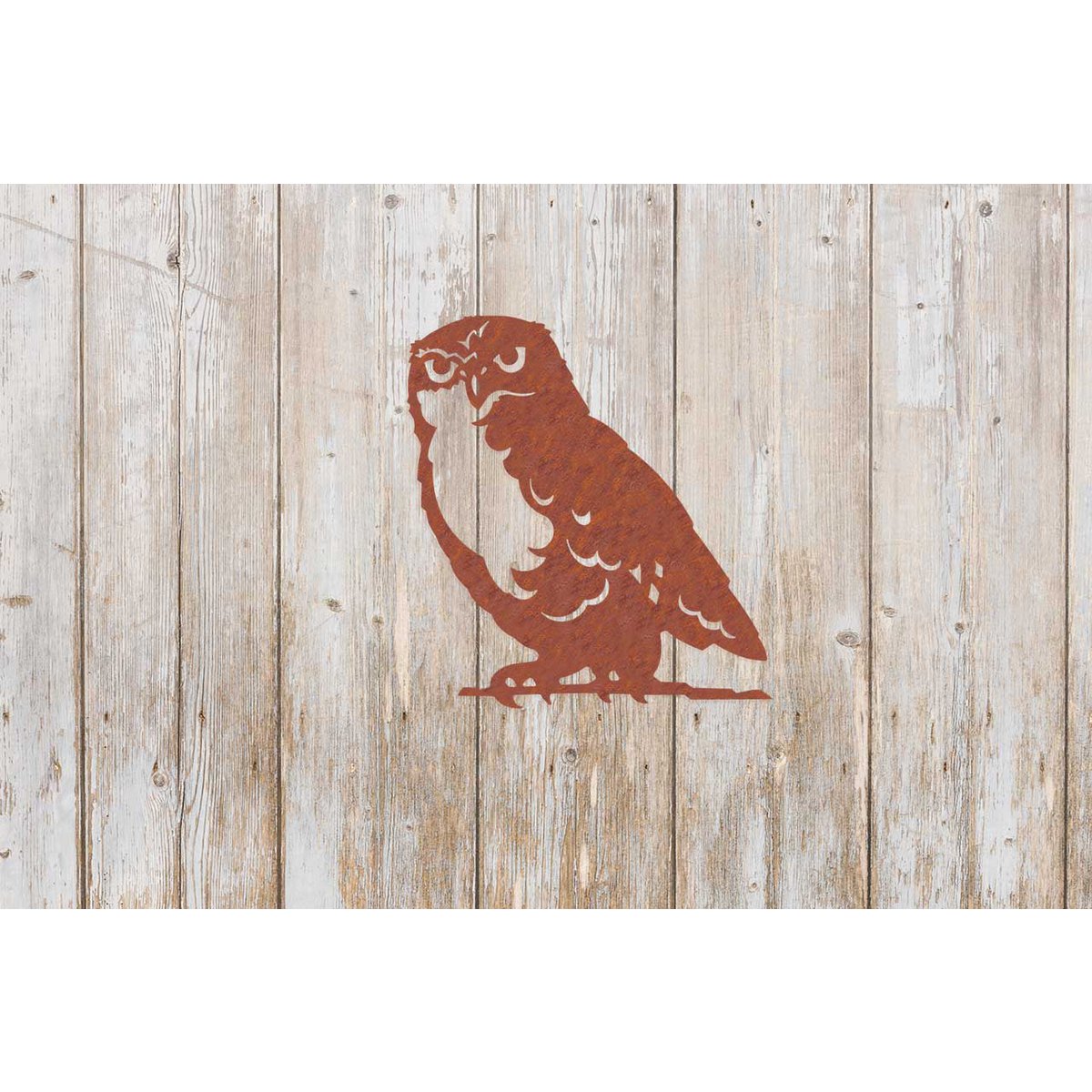 Wanddecoratie uil roestkleur metaal 50,9 cm