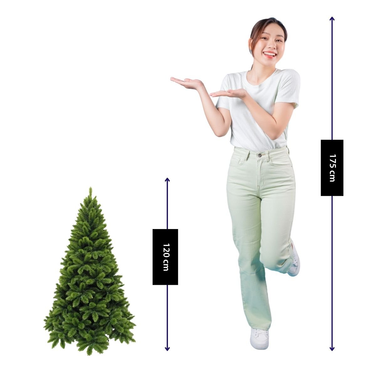 Tsuga kunstkerstboom, 120 cm Ø86 cm