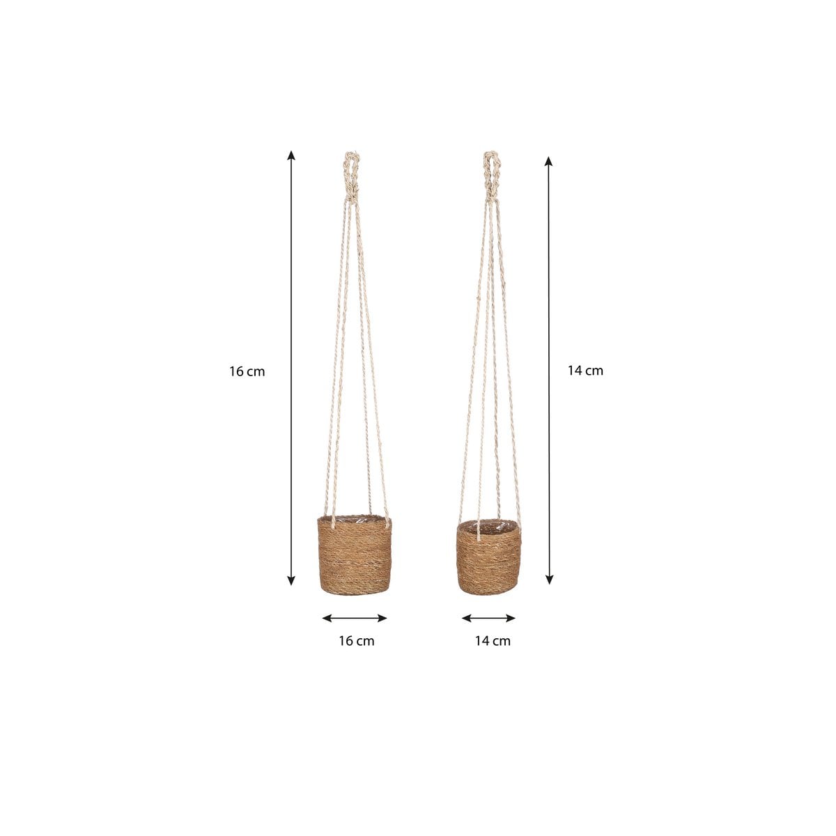 Atlantic hangende plantenmand, zeegras, Ø 16 × 16 cm