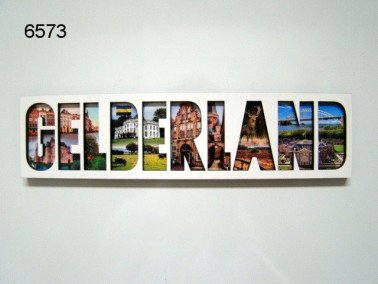 Gelderland lettermagneet, hout