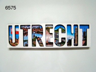 Utrecht lettermagneet, hout