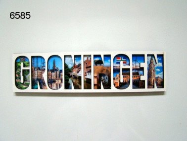 Groningen lettermagneet, hout
