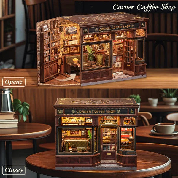 DIY huisje corner coffee shop, 17 cm
