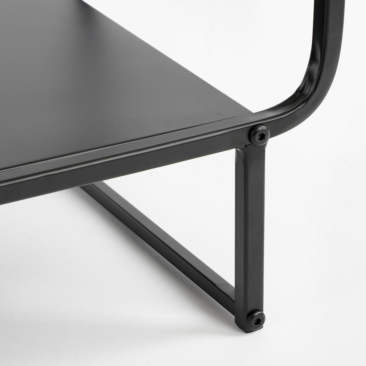 Jules, zwarte open kast met 3 niveaus, 70 x 30 x 76 cm