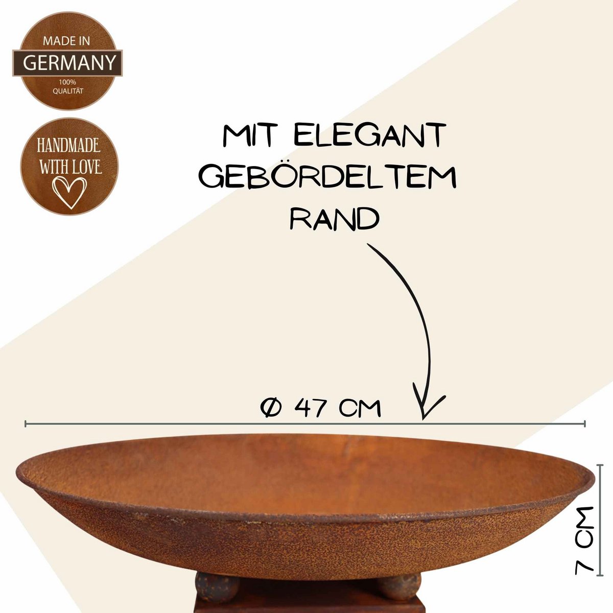 Roestmetalen zuil Carpe Diem, 100 cm