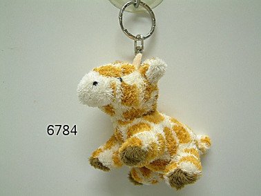 Giraffe sleutelhanger pluche, 7,5 cm