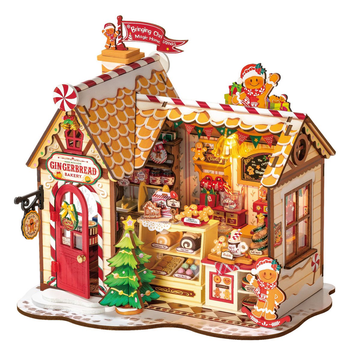 DIY miniatuurhuis gingerbread house, 22 cm