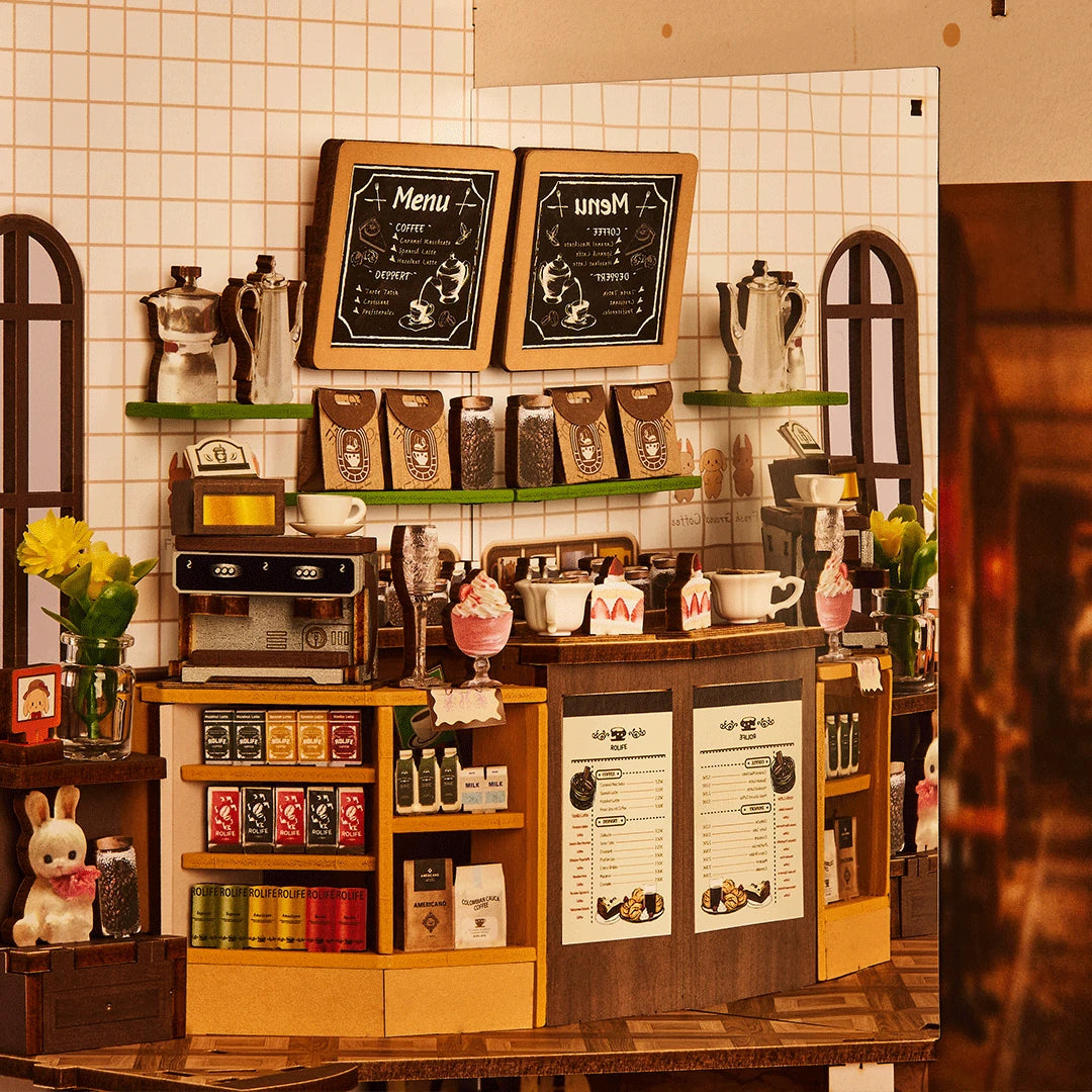 DIY book nook holiday café, 31,6 cm