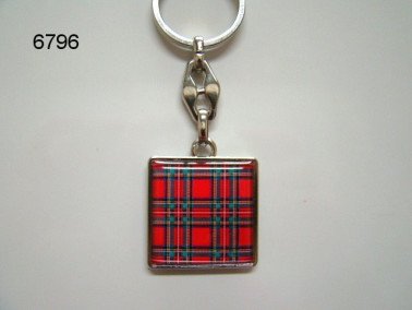 Schotse ruit sleutelhanger