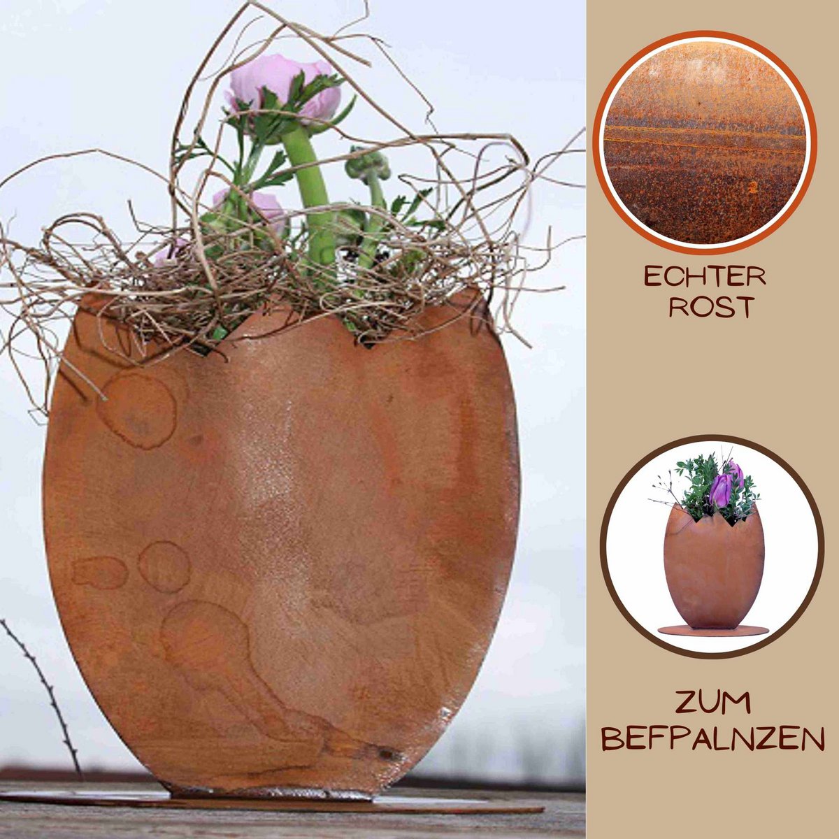 Bloempot paasei, diverse opties