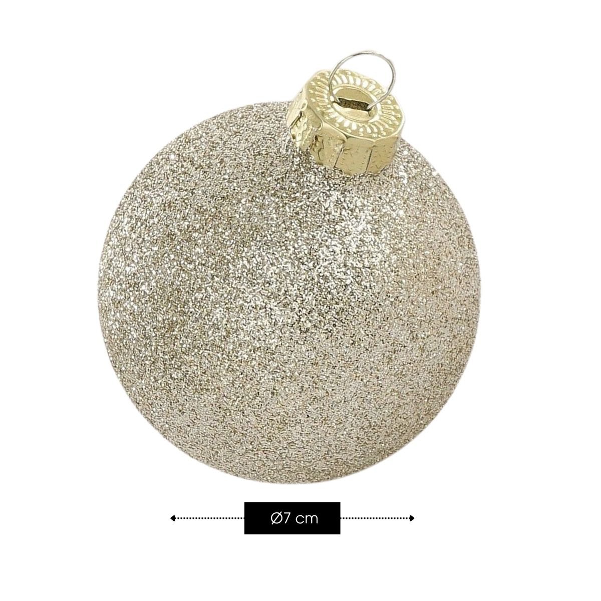 Goudkleurige glazen kerstballen, set 42 stuks