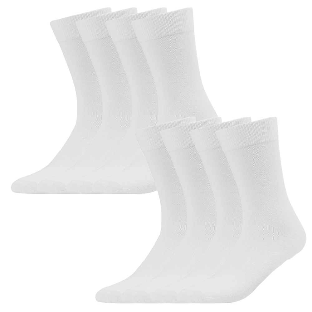 Witte bamboesokken, 2, 4 of 8 paar