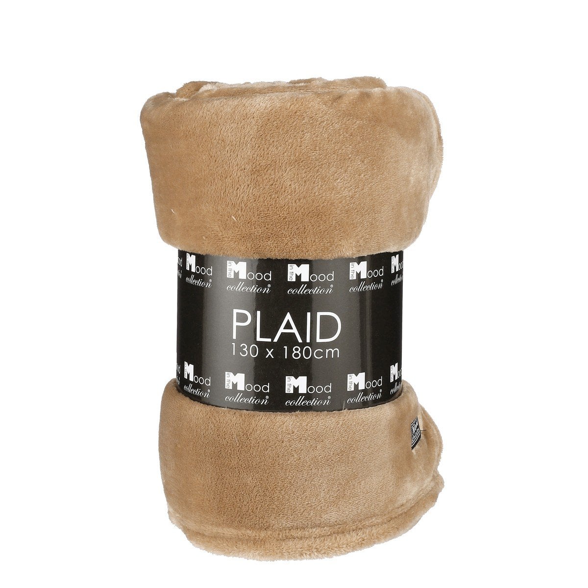Plaid Famke fleece, lichtbruin, 130 × 180 cm