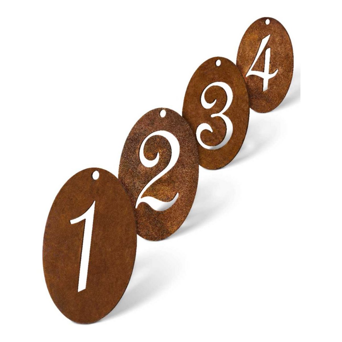 Advent decoratie cijfers 1 t/m 4, met roestpatina