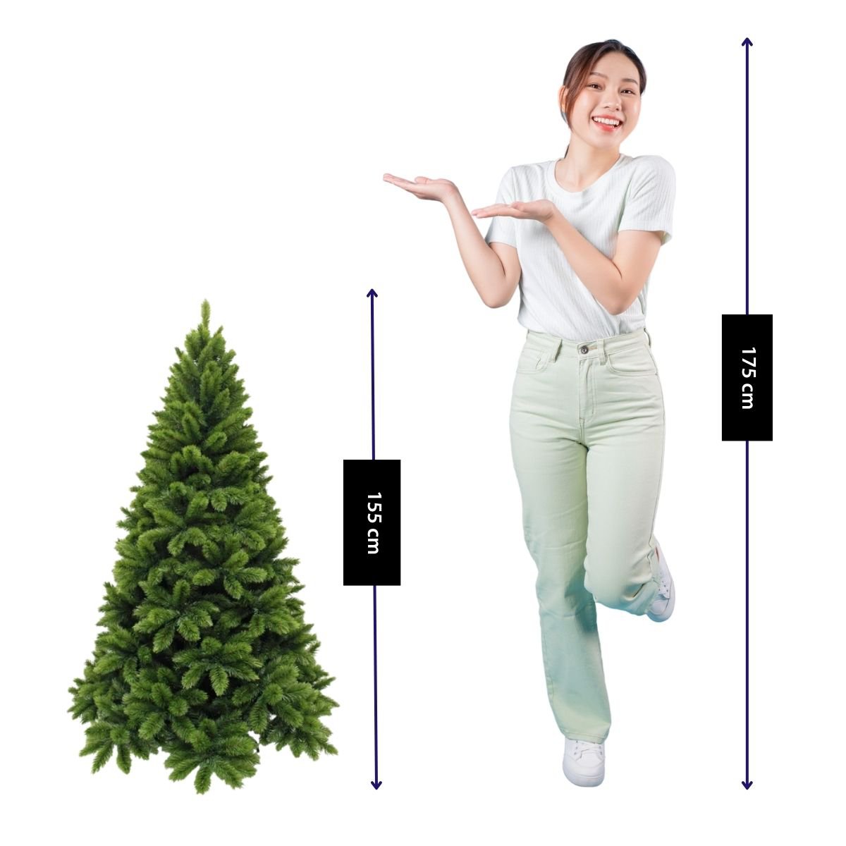 Kunstkerstboom Tsuga, groen, 155 cm