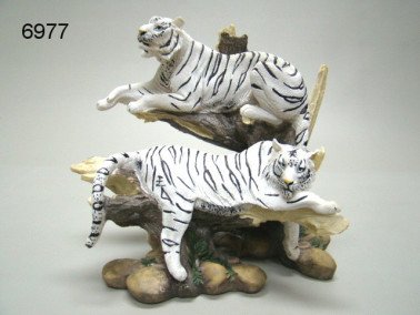 Tijgerduo, wit, 21 x 20 cm