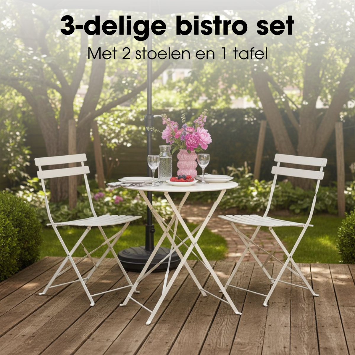 Witte bistroset Laurence 3-delig